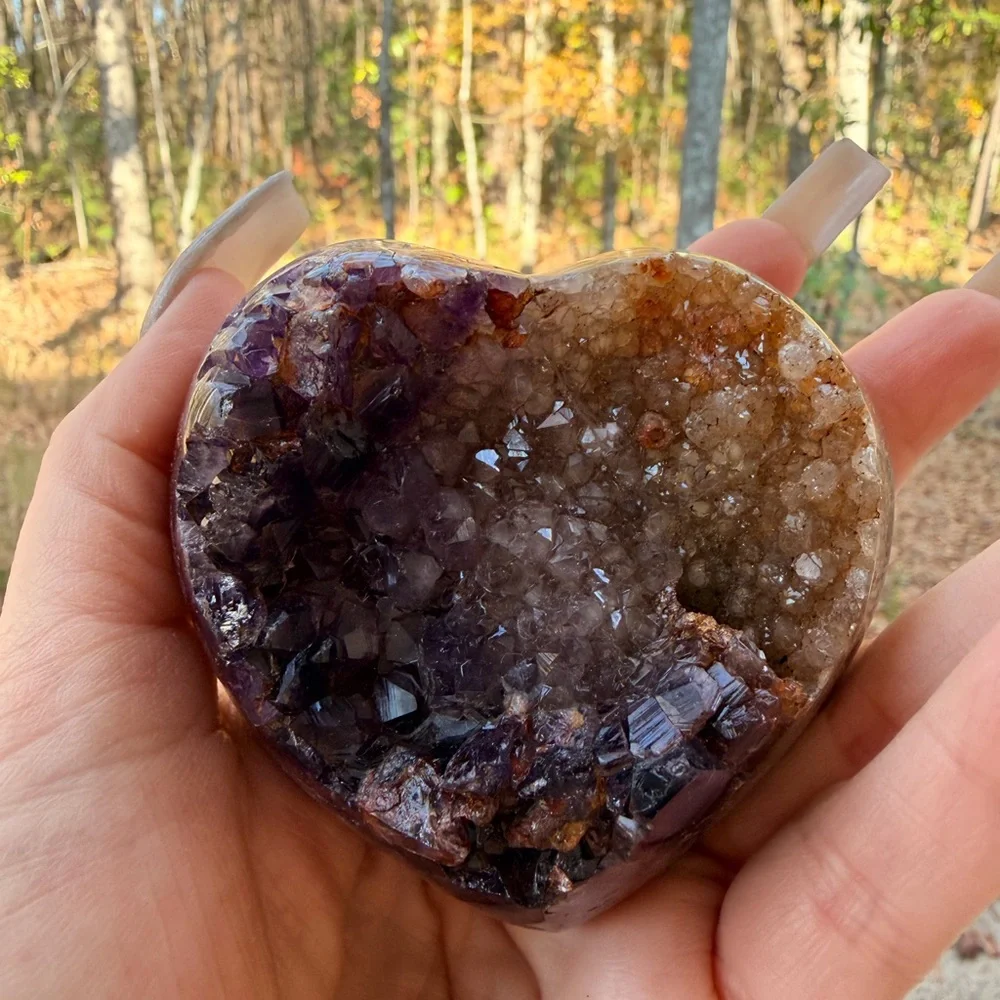 Twin Flame Fantasy Agate & Amethyst Druzy Heart | Uruguay | High Quality 0005 - Picture 6 of 13